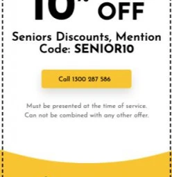 Are you a Senior? Show our friendly staff this Coupon and get 10% OFF Oakville Blocked Drain Clearing